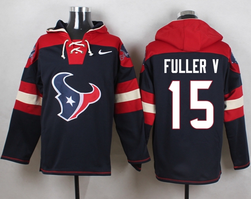 Nike Texans #15 Will Fuller V Navy Blue Player Pullover Hoodie
